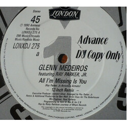 Glenn Medeiros All I'm Missing Is You USED VINYL 12INCH PROMO