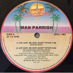 Man Parrish Hip Hop, Be Bop (Don't Stop) / Heatstroke USED VINYL 12INCH 33 S RPM