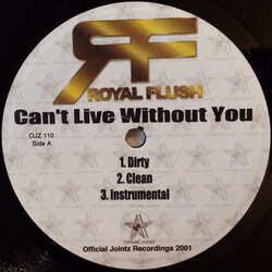 Royal Flush Can't Live Without You / Angel Dust USED VINYL 12INCH