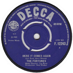 The Fortunes Here It Comes Again Vinyl 7" USED