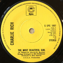 Charlie Rich The Most Beautiful Girl USED VINYL 7INCH 45 RPM SINGLE STEREO