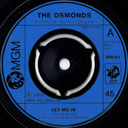 The Osmonds Let Me In USED VINYL 7INCH SINGLE