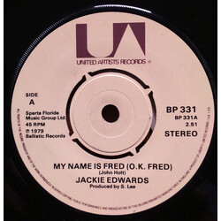 Jackie Edwards / Jackie Mittoo My Name Is Fred (O.K. Fred) / Yagga Yagga Style (O.K. Fred) USED VINYL 7INCH 45 RPM