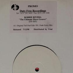 Robbie Rivera The Ultimate Disco Groove USED VINYL 12INCH WHITE LABEL