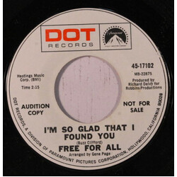 The Free-For-All Don't You Worry About Me / I'm So Glad That I Found You USED VINYL 7INCH 45 RPM PROMO