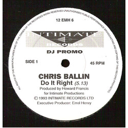 Chris Ballin Do It Right USED VINYL 12INCH 45 RPM PROMO