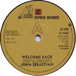 John Sebastian Welcome Back USED VINYL 7INCH SINGLE 45 RPM