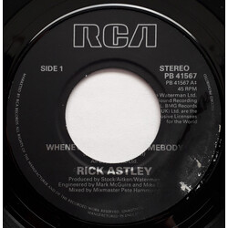 Rick Astley Whenever You Need Somebody USED VINYL 7INCH 45 RPM SINGLE