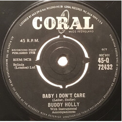 Buddy Holly Baby I Don't Care / Valley Of Tears USED VINYL 7INCH 45 RPM SINGLE REPRESS