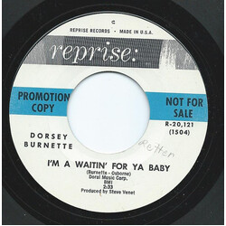 Dorsey Burnette I'm A Waitin' For Ya Baby USED VINYL 7INCH 45 RPM SINGLE PROMO