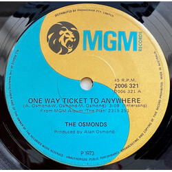 The Osmonds One Way Ticket To Anywhere / Let Me In USED VINYL 7INCH 45 RPM SINGLE