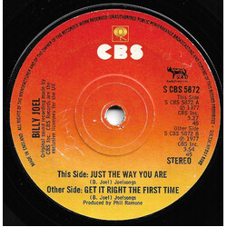 Billy Joel Just The Way You Are USED VINYL 7INCH 45 RPM SINGLE STEREO