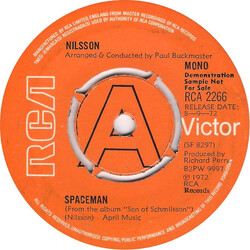 Harry Nilsson Spaceman USED VINYL 7INCH SINGLE SIDED PROMO MONO