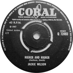 Jackie Wilson Higher And Higher USED VINYL 7INCH 45 RPM SINGLE