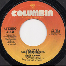 Journey Good Morning Girl / Stay Awhile USED VINYL 7INCH 45 RPM SINGLE