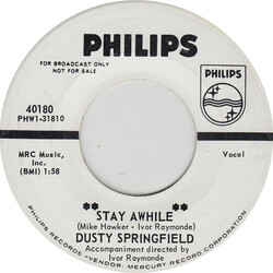 Dusty Springfield Stay Awhile USED VINYL 7INCH 45 RPM SINGLE PROMO