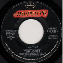 Tom Jones This Time USED VINYL 7INCH 45 RPM STYRENE