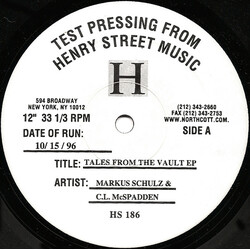 Markus Schulz / CL McSpadden Tales From The Vault EP USED VINYL 12INCH TEST PRESSING EP