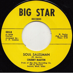 Chubby Martin Soul Salesman / It's Not A Man's World USED VINYL 7INCH 45 RPM REISSUE UNOFFICIAL RELEASE