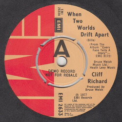 Cliff Richard When Two Worlds Drift Apart USED VINYL 7INCH SINGLE PROMO