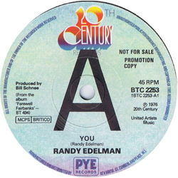Randy Edelman You Vinyl 7" USED