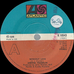 Aretha Franklin Without Love USED VINYL 7INCH 45 RPM