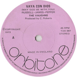 The Vaughns / Bunny Reece Vaya Con Dios (May God Be With You) / Tammy USED VINYL 7INCH 45 RPM