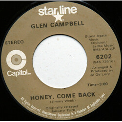 Glen Campbell Honey Come Back / Dream Baby (How Long Must I Dream) USED VINYL 7INCH SINGLE 45 RPM REISSUE