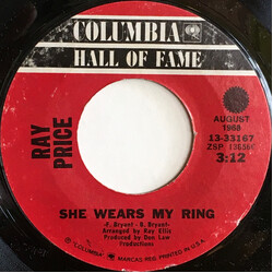Ray Price She Wears My Ring USED VINYL 7INCH 45 RPM SINGLE STYRENE