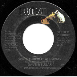 Dave And Sugar Don't Throw It All Away / Queen Of My Heart USED VINYL 7INCH 45 RPM