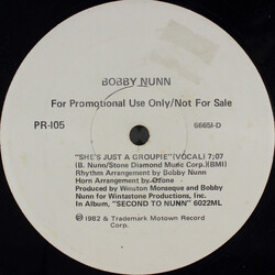 Bobby Nunn She's Just A Groupie USED VINYL 12INCH 33 S RPM PROMO