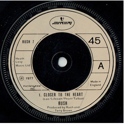Rush Closer To The Heart Vinyl 7" USED