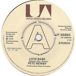 Pete Newby Love Babe USED VINYL 7INCH 45 RPM SINGLE PROMO