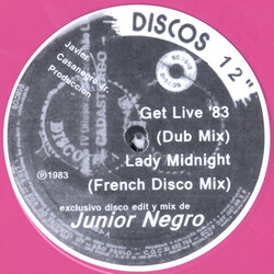 Junior Negro Get Live 83 USED VINYL 12INCH 33 S RPM SINGLE SIDED LIMITED EDITION REISSUE