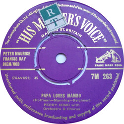 Perry Como Papa Loves Mambo / There Never Was A Night So Beautiful USED VINYL 7INCH 45 RPM