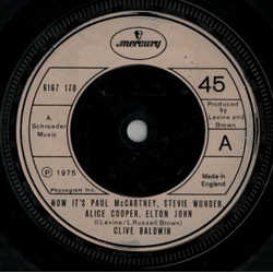 Clive Baldwin Now It's Paul McCartney, Stevie Wonder, Alice Cooper, Elton John Vinyl 7" USED