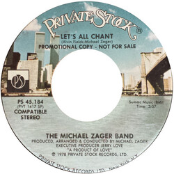 The Michael Zager Band Let's All Chant USED VINYL 7INCH 45 RPM SINGLE PROMO REISSUE STEREO