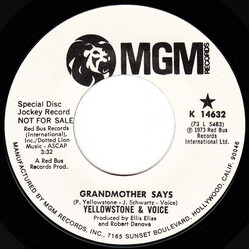 Yellowstone & Voice Grandmother Says USED VINYL 7INCH 45 RPM PROMO STYRENE