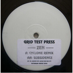 Zen Cyclone (Remix) / Subsidence USED VINYL 12INCH 33 S RPM TEST PRESSING WHITE LABEL