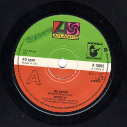 Boney M. Ma Baker Vinyl 7" USED