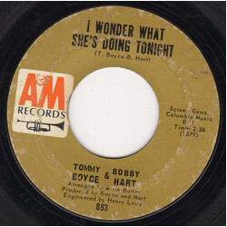 Boyce & Hart I Wonder What She's Doing Tonight USED VINYL 7INCH SINGLE 45 RPM