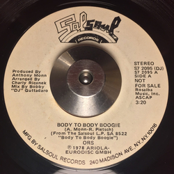O.R.S. (Orlando Riva Sound) Body To Body Boogie Vinyl 7" USED