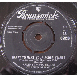 Sammy Davis Jr. / Carmen McRae Happy To Make Your Acquaintance / Baby It's Cold Outside USED VINYL 7INCH 45 RPM