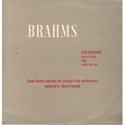 Johannes Brahms / Stuttgart Choir And Orchestra Alto Rhapsody. Song Of Destiny. Nanie. Song Of the Fates Vinyl LP USED