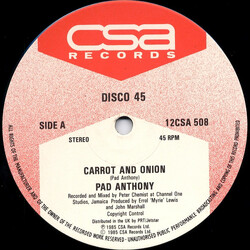 Pad Anthony / King Everald Carrot And Onion / Ebony Eyes USED VINYL 12INCH