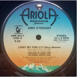Amii Stewart Light My Fire/137 Disco Heaven USED VINYL 12INCH 33 S RPM SINGLE