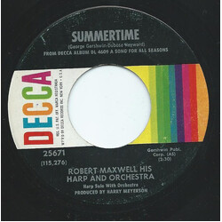 Robert Maxwell, His Harp And Orchestra Summertime / A Summer Song USED VINYL 7INCH