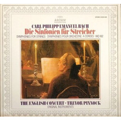 Carl Philipp Emanuel Bach / Trevor Pinnock Die Sinfonien Fur Streicher Vinyl LP USED