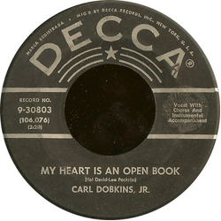 Carl Dobkins Jr. My Heart Is An Open Book Vinyl 7" USED