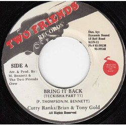 Cutty Ranks / Brian & Tony Gold Bring It Back (Teckisha Part II) USED VINYL 7INCH 45 RPM